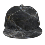 Black Grey Marble Print Snapback Cap