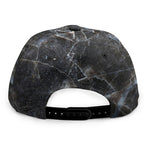 Black Grey Marble Print Snapback Cap