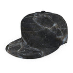 Black Grey Marble Print Snapback Cap