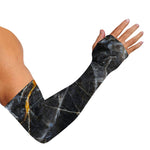 Black Grey Marble Print Sun Protection Arm Sleeves