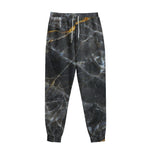 Black Grey Marble Print Sweatpants