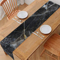 Black Grey Marble Print Table Runner
