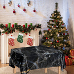 Black Grey Marble Print Tablecloth