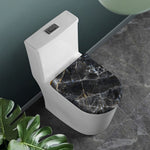 Black Grey Marble Print Toilet Lid Cover