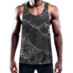 Black Grey Marble Print Training Tank Top