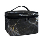 Black Grey Marble Print Travel Makeup Bag