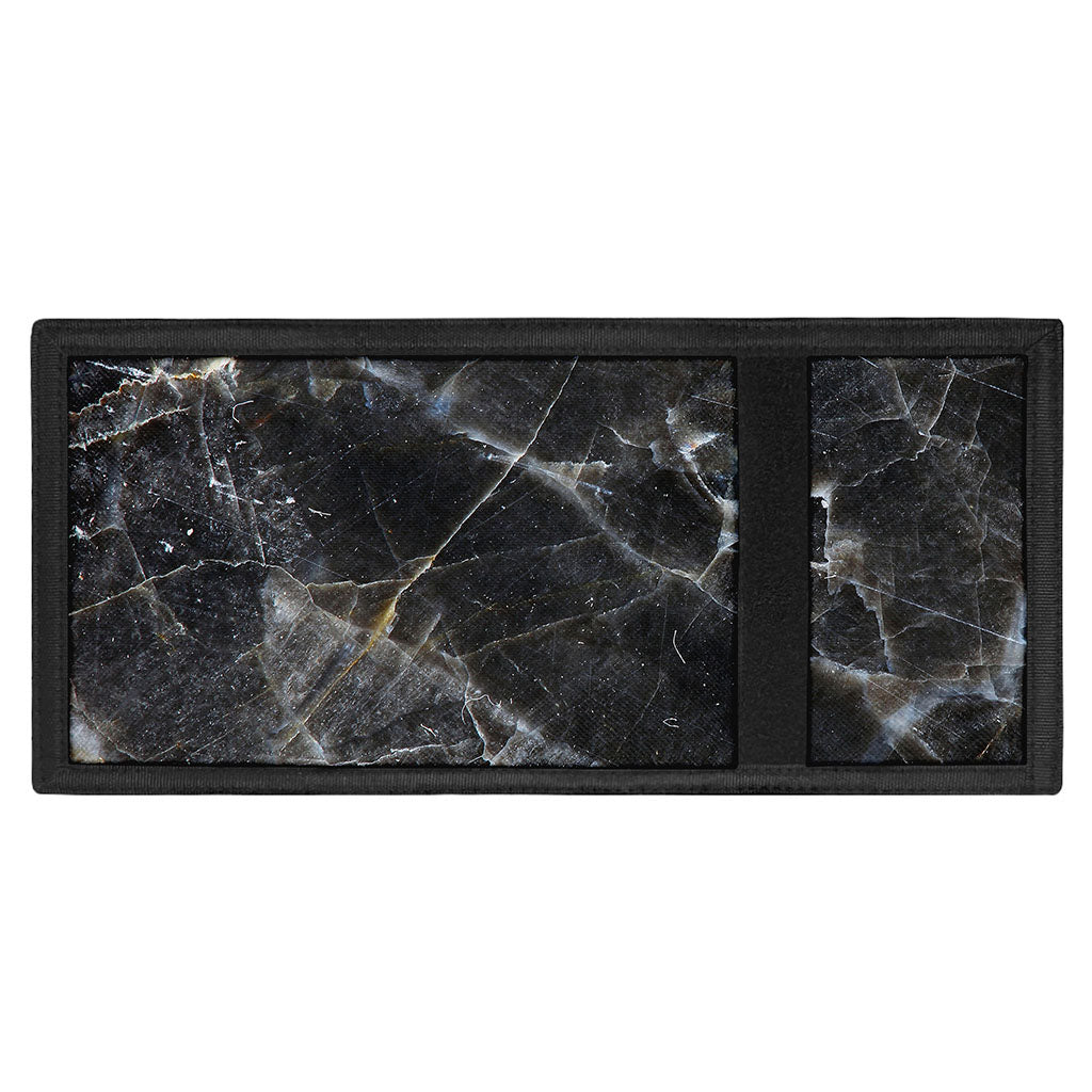 Black Grey Marble Print Trifold Wallet