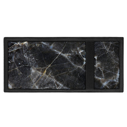 Black Grey Marble Print Trifold Wallet