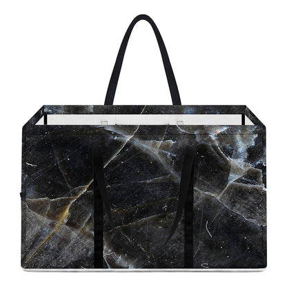 Black Grey Marble Print Utility Tote Bag