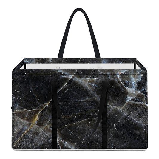 Black Grey Marble Print Utility Tote Bag