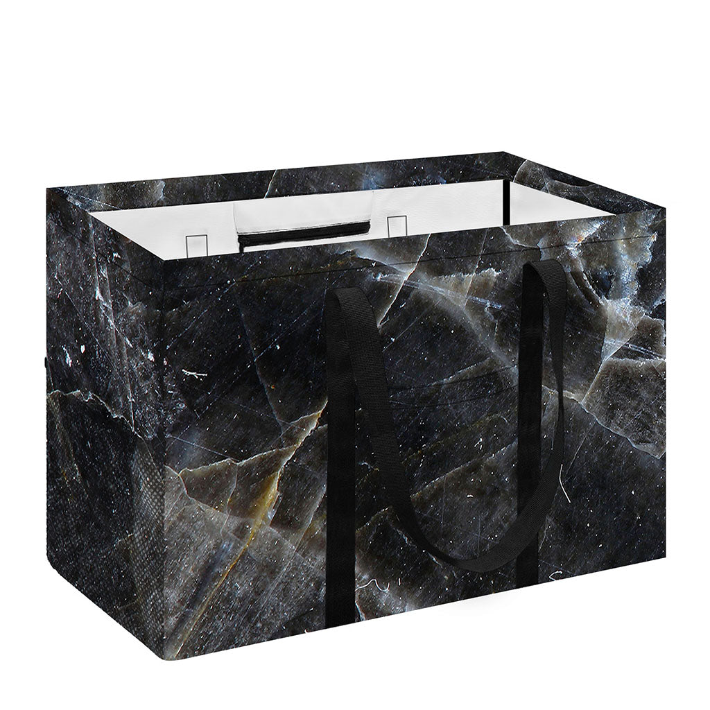 Black Grey Marble Print Utility Tote Bag