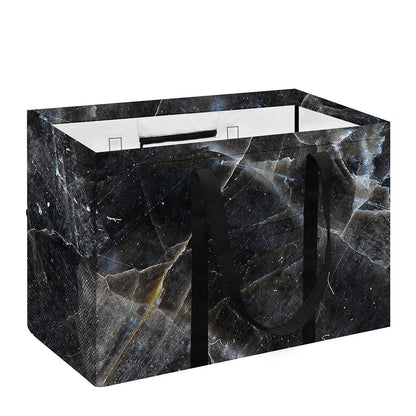 Black Grey Marble Print Utility Tote Bag