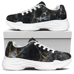Black Grey Marble Print White Chunky Shoes
