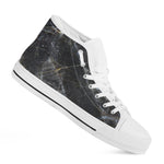 Black Grey Marble Print White High Top Sneakers
