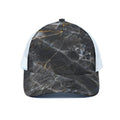 Black Grey Marble Print White Mesh Trucker Hat