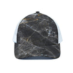Black Grey Marble Print White Mesh Trucker Cap