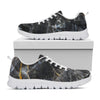 Black Grey Marble Print White Running Shoes