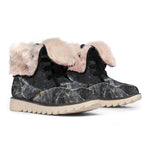 Black Grey Marble Print Winter Boots