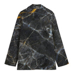 Black Grey Marble Print Women's Blazer