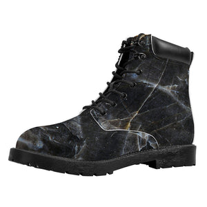 Black Grey Marble Print Work Boots