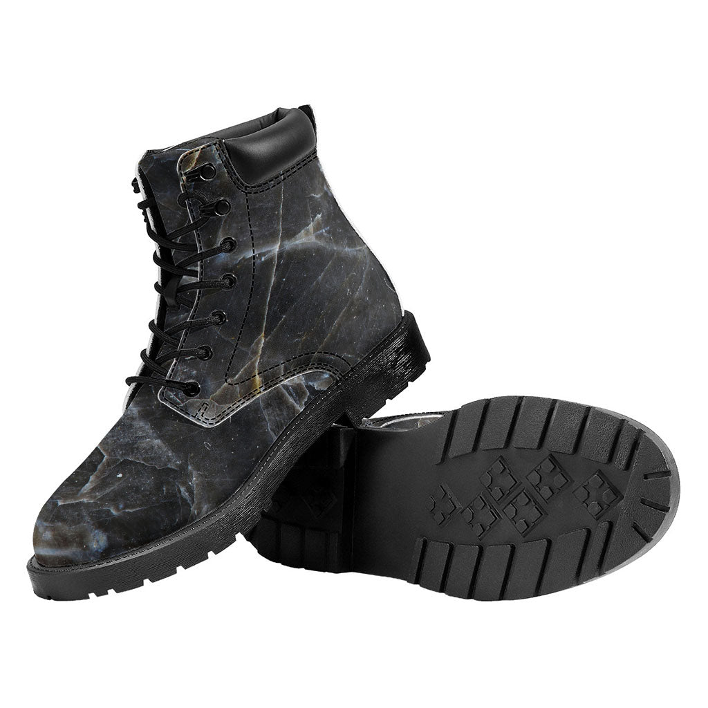 Black Grey Marble Print Work Boots