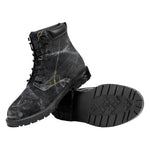 Black Grey Marble Print Work Boots