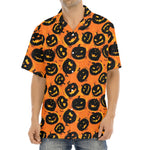 Black Halloween Pumpkin Pattern Print Aloha Shirt