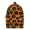 Black Halloween Pumpkin Pattern Print School Backpack