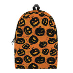 Black Halloween Pumpkin Pattern Print Backpack