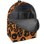 Black Halloween Pumpkin Pattern Print Backpack