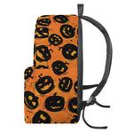 Black Halloween Pumpkin Pattern Print Backpack