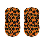 Black Halloween Pumpkin Pattern Print Bar Stool Covers