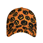 Black Halloween Pumpkin Pattern Print Baseball Cap