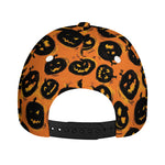 Black Halloween Pumpkin Pattern Print Baseball Cap