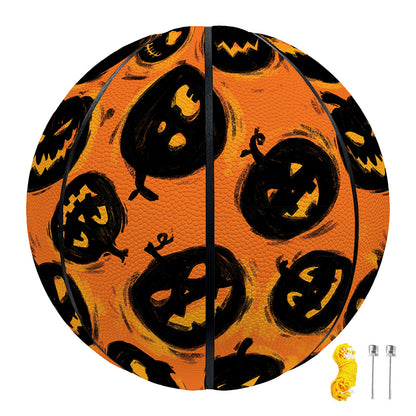Black Halloween Pumpkin Pattern Print Basketball