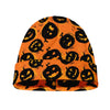 Black Halloween Pumpkin Pattern Print Beanie