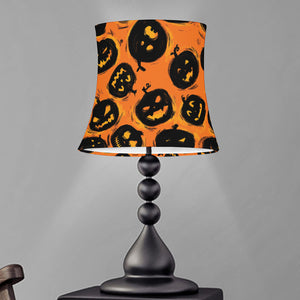 Black Halloween Pumpkin Pattern Print Bell Lamp Shade