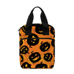 Black Halloween Pumpkin Pattern Print Bible Tote Bag