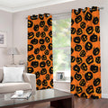 Black Halloween Pumpkin Pattern Print Dimout Grommet Curtains