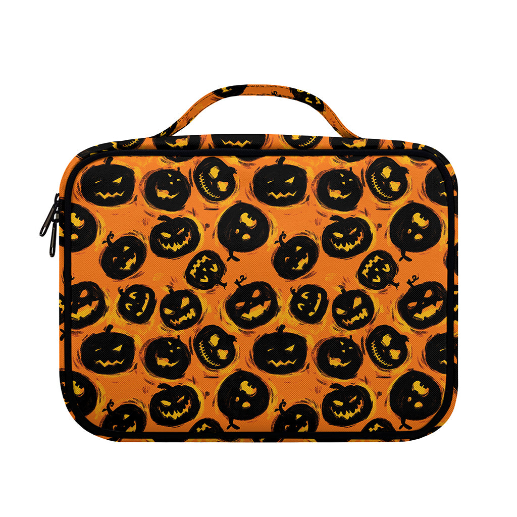 Black Halloween Pumpkin Pattern Print Briefcase Bible Bag