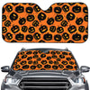 Black Halloween Pumpkin Pattern Print Car Windshield Sun Shade