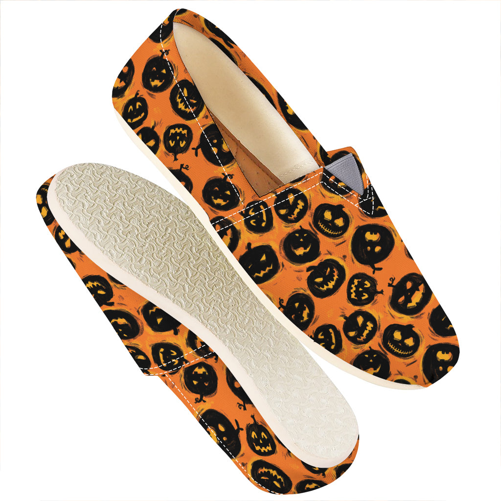 Black Halloween Pumpkin Pattern Print Casual Shoes