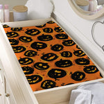 Black Halloween Pumpkin Pattern Print Changing Pad Cover