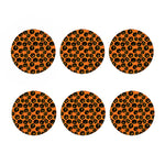 Black Halloween Pumpkin Pattern Print Coaster Set
