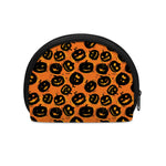 Black Halloween Pumpkin Pattern Print Coin Purse
