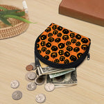 Black Halloween Pumpkin Pattern Print Coin Purse