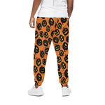 Black Halloween Pumpkin Pattern Print Cotton Pants