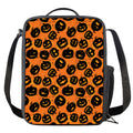 Black Halloween Pumpkin Pattern Print Crossbody Lunch Bag