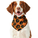 Black Halloween Pumpkin Pattern Print Dog Bandana