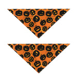 Black Halloween Pumpkin Pattern Print Dog Bandana